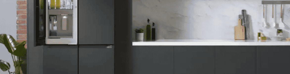 Samsung smart hub fridge close up