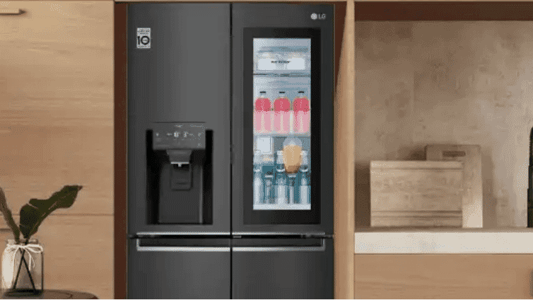 Lifestyle image of an LG Slim InstaView French Door Fridge