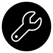 Tool icon for simple setup.