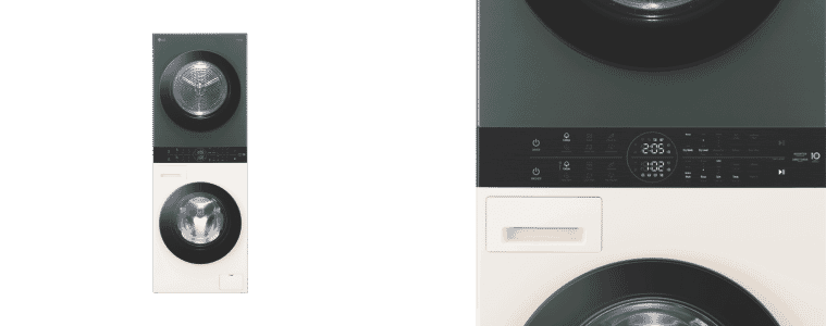 New LG smaller WashTower in stunning new colourway that is green and cream. 